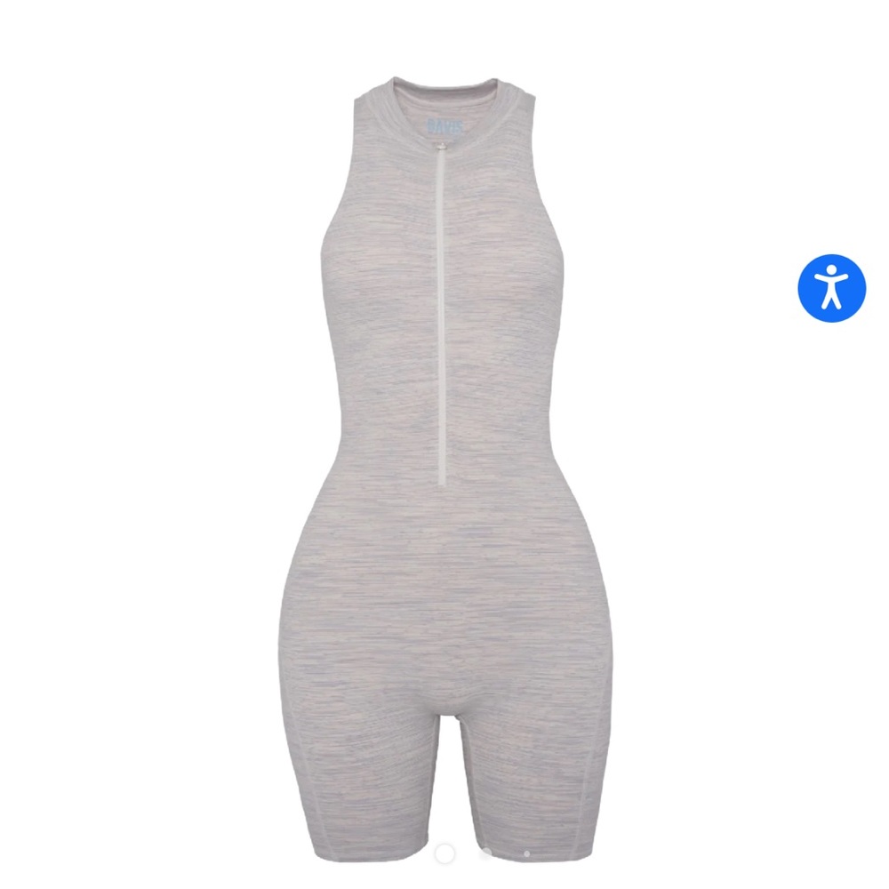 Davis active grey zip up romper size M/L